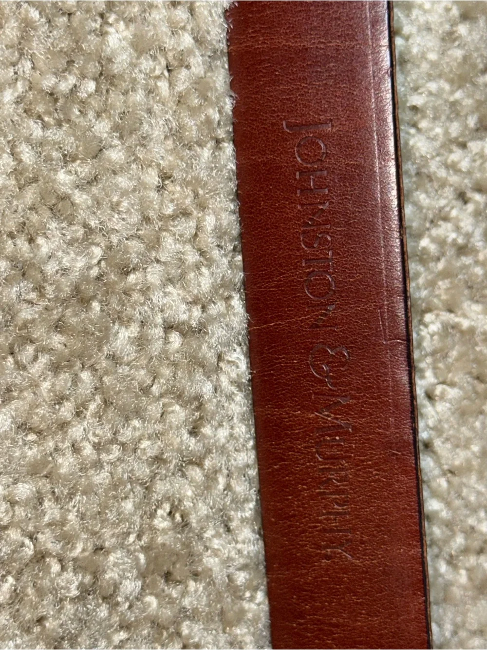 Johnston & Murphy Italian Calfskin Leather Belt Brown Croc Embossed Gold Buckle‎
